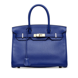 Hermès AB Hermès Blue Calf Leather Taurillon Clemence Birkin 30 France