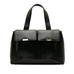 Saint Laurent B Yves Saint Laurent Black Calf Leather Tote Bag Italy