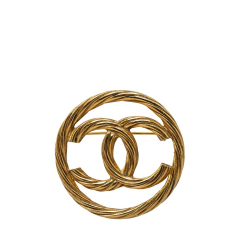 Chanel AB Chanel Gold Gold Plated Metal CC Brooch Italy