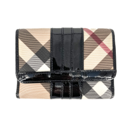 Burberry Folding Wallet Small Canvas Archive Beige Check