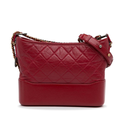 Chanel AB Chanel Red Lambskin Leather Leather Medium Lambskin Gabrielle Crossbody Italy