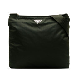 Prada AB Prada Green Dark Green Nylon Fabric Tessuto Crossbody Bag Italy
