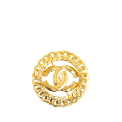 Chanel AB Chanel Gold Gold Plated Metal CC Brooch France
