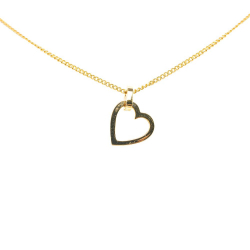 Christian Dior B Dior Gold Gold Plated Metal Heart Pendant Necklace Italy