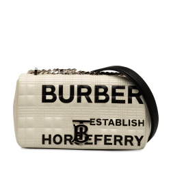 Burberry B Burberry White Calf Leather Small Horseferry Lola Crossbody Bag Italy