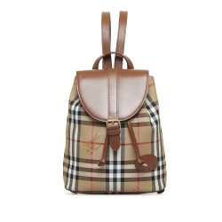 Burberry AB Burberry Brown Beige Canvas Fabric Haymarket Check Backpack United Kingdom