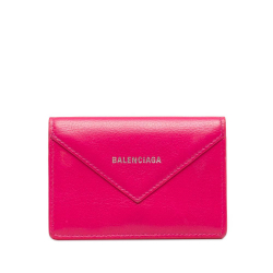 Balenciaga B Balenciaga Red Calf Leather Mini Papier Compact Wallet Italy