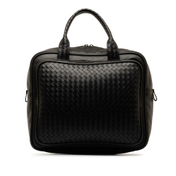Bottega Veneta B Bottega Veneta Black Calf Leather Intrecciato Handbag Italy