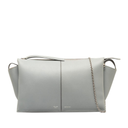 Celine AB Celine Gray Light Gray Calf Leather Trifold Clutch On Chain Italy