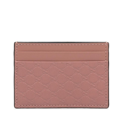 Gucci AB Gucci Pink Light Pink Calf Leather Guccissima Card Holder Italy