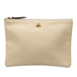 Gucci AB Gucci White Calf Leather Blind For Love Clutch Italy
