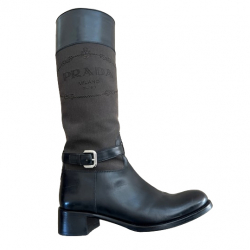 Prada Leather and fabric riding boots