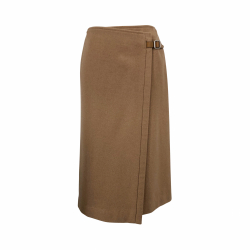 Hermès vintage wrap skirt in caramel camel hair