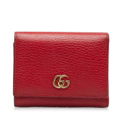 Gucci AB Gucci Red Calf Leather GG Marmont Small Wallet Italy