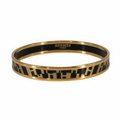 Hermès bracelet or et émail noir