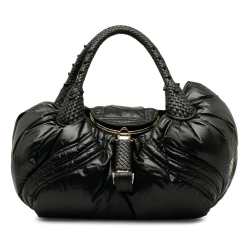 Fendi B Fendi Black Nylon Fabric x Moncler Puffer Spy Handbag Italy