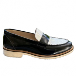 Navyboot Black and white two-tone loafers
