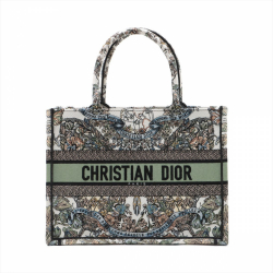Christian Dior Book Tote Medium Embroidery Canvas Bag Butterfly Around The World Name Susie Green