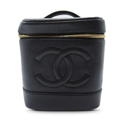 Chanel B Chanel Black Caviar Leather Leather CC Caviar Vanity Case Italy