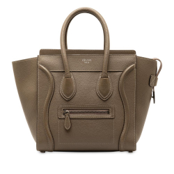 Celine B Celine Brown Calf Leather Micro Luggage Tote Italy