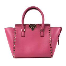 Valentino AB Valentino Pink Calf Leather Rockstud Satchel Italy