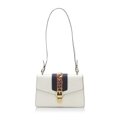 Gucci B Gucci White with Multi Calf Leather Small Sylvie Satchel Italy