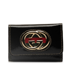 Gucci AB Gucci Black Calf Leather Britt Key Holder Italy