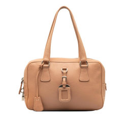 Prada B Prada Brown Calf Leather Vitello Daino Handbag Italy