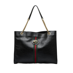 Gucci AB Gucci Black Calf Leather Large Rajah Tote Bag Italy