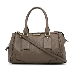 Burberry B Burberry Brown Taupe Calf Leather Gladstone Satchel Romania