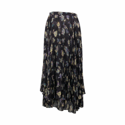 Celine skirt with sunburst pleats in flower print georgette silk