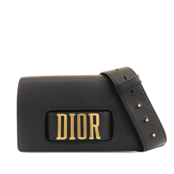 Christian Dior AB Dior Black Calf Leather Medium Dio(r)evolution Flap Italy