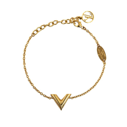 Louis Vuitton B Louis Vuitton Gold Gold Plated Metal Essential V Bracelet Italy