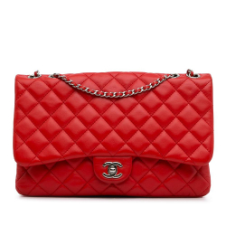 Chanel AB Chanel Red Calf Leather Maxi 3 Tender Touch Flap Italy