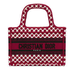 Christian Dior B Dior Red Canvas Fabric Mini Dioramour Book Tote Italy