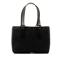 Gucci B Gucci Black Canvas Fabric GG Handbag Italy
