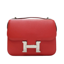 Hermès AB Hermès Red Calf Leather Epsom Mini Constance 18 France