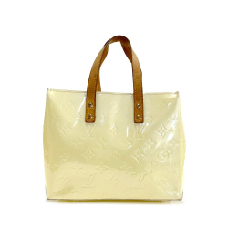 Louis Vuitton B Louis Vuitton White with Brown Vernis Leather Leather Monogram Vernis Reade PM France