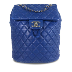 Chanel AB Chanel Blue Lambskin Leather Leather Urban Spirit Backpack France