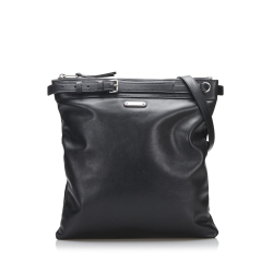 Saint Laurent B Saint Laurent Black Calf Leather ID Flat Messenger Bag Italy