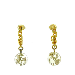 Louis Vuitton B Louis Vuitton Gold Gold Plated Metal Bubbles Inclusion Resin Hoop Earrings Italy