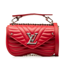 Louis Vuitton AB Louis Vuitton Red Calf Leather New Wave Chain Bag MM Italy