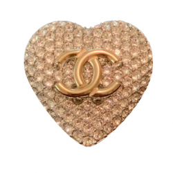 Chanel Silver/Light Gold Heart Brooch