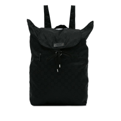 Gucci AB Gucci Black Nylon Fabric GG Bear Charm Backpack Italy