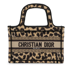 Christian Dior AB Dior Brown Canvas Fabric Mini Mizza Book Tote Italy