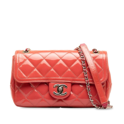 Chanel B Chanel Pink Patent Leather Leather Small Patent Coco Shine Flap Italy