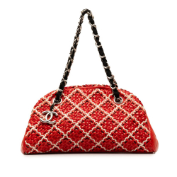 Chanel AB Chanel Red Patent Leather Leather Small Patent Stitch Just Mademoiselle Bowling Bag Italy
