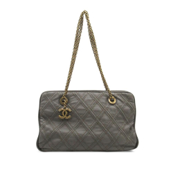 Chanel AB Chanel Gray Calf Leather CC Triptych skin Shoulder Bag Italy