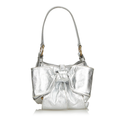 Saint Laurent Metallic Leather Sac Bow Handbag