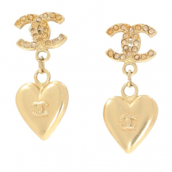 Chanel CC logo and pendant earrings